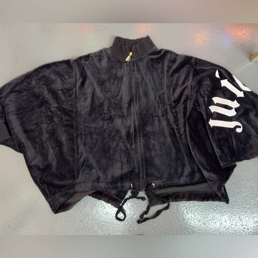 Juicy Couture cropped velour zip sweatshirt/poncho